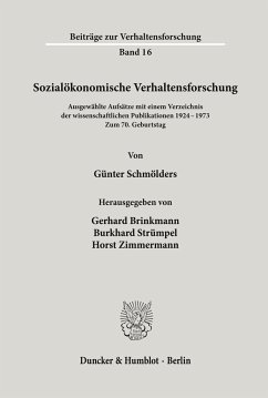 Sozialökonomische Verhaltensforschung. - Schmölders, Günter