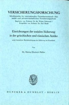 Einrichtungen der sozialen Sicherung in der griechischen und römischen Antike - Pfeffer, Marina Elisabeth