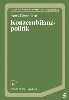 Konzernbilanzpolitik - Klein, Hans-Dieter