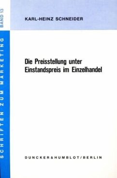Cover Die Preisstellung unter Einstandspreis im Einzelhandel.