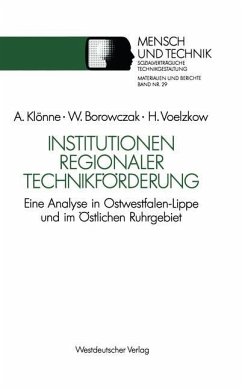 Institutionen regionaler Technikförderung - Klönne, Arno; Borowczak, Winfried; Voelzkow, Helmut