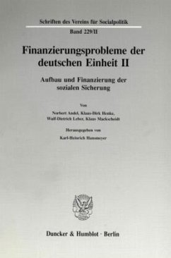 Finanzierungsprobleme der deutschen Einheit II. - Hansmeyer, Karl-Heinrich (Hrsg.)