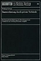 Cover Staatsentlastung durch private Verbände