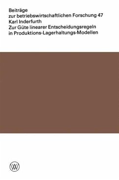 Zur Güte linearer Entscheidungsregeln in Produktions-Lagerhaltungs-Modellen - Inderfurth, Karl