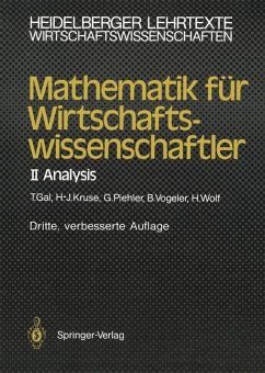 Mathematik für Wirtschaftswissenschaftler - Gal, Tomas; Kruse, Hermann-Josef; Wolf, Hartmut; Vogeler, Bernhard; Piehler, Gabriele