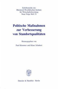Politische Maßnahmen zur Verbesserung von Standortqualitäten. - Klemmer, Paul / Schubert, Klaus (Hgg.)