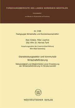 Dienstleistungssektor und kommunale Wirtschaftsförderung - Joachim, Peter