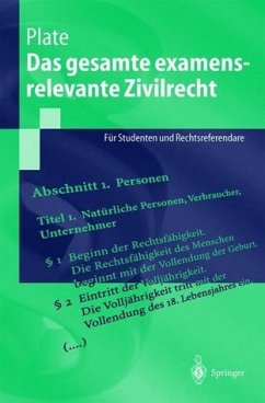 Das gesamte examensrelevante Zivilrecht: Für Studenten und Rechtsreferendare (Springer-Lehrbuch) - Plate, Jürgen
