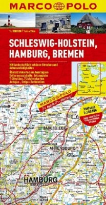 Marco Polo Karte Schleswig-Holstein, Hamburg, Bremen. Schleswig-Holstein, Hambourg, Bremen