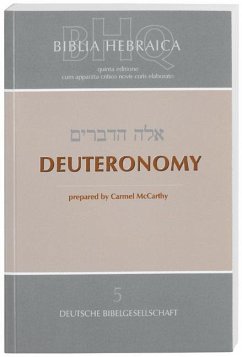 Biblia Hebraica Quinta (BHQ). Deuteronomy - McCarthy, Carmel