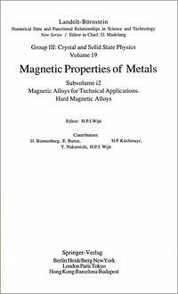 Hard Magnetic Alloys - Madelung, O. and K.-H. Hellwege (Eds.)
