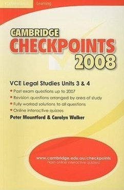 Cambridge Checkpoints Vce Legal Studies Units 3 and 4 2008 - Mountford, Peter; Walker, Carolyn