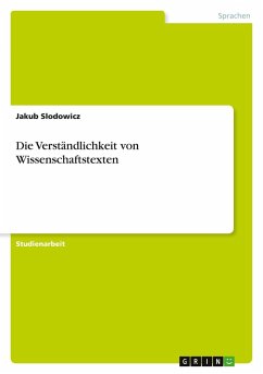 Die Verständlichkeit von Wissenschaftstexten - Slodowicz, Jakub