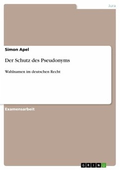 Der Schutz des Pseudonyms - Apel, Simon