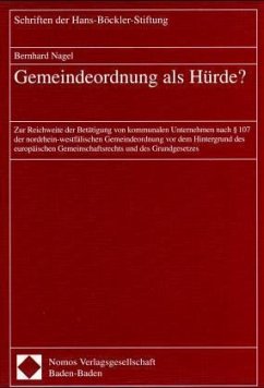 Gemeindeordnung als Hürde? - Nagel, Bernhard