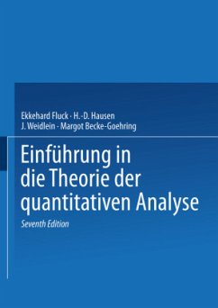 Einführung in die Theorie der quantitativen Analyse - Fluck, Ekkehard;Becke-Goehring, Margot