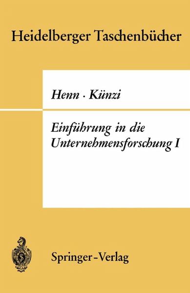 Einführung in die Unternehmensforschung I Einführung in die Unternehmensforschung I