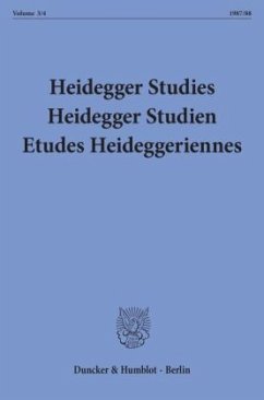 Heidegger Studies / HeideggerStudien / Etudes Heideggeriennes. - Emad, Parvis / Herrmann, Friedrich-Wilhelm von / Maly, Kenneth / Fédier, François (Hgg.)
