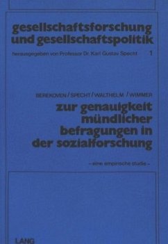 Cover Zur Genauigkeit mündlicher Befragungen in der Sozialforschung