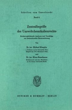 Zentralbegriffe des Umweltchemikalienrechts. - Kloepfer, Michael;Bosselmann, Klaus