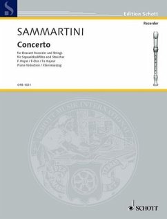 Cover Concerto f major for soprano recorder and string orchestra for recorder and piano
