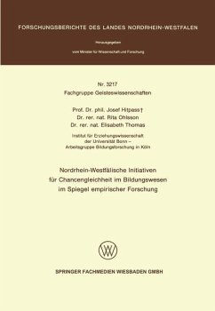 Nordrhein-Westfälische Initiativen für Chancengleichheit im Bildungswesen im Spiegel empirischer Forschung - Hitpass, Josef