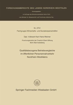 Qualitätsbezogene Betriebsvergleiche im öffentlichen Personennahverkehr Nordrhein-Westfalens - Weimer, Karl-Hans