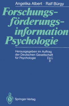 Forschungsförderungsinformation Psychologie - Albert, Angelika; Bürgy, Ralf