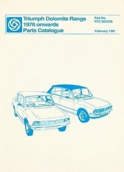 Triumph Dolomite Range 1976 Onwards Parts Catalog
