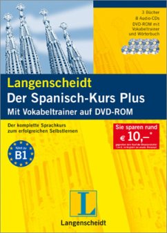 Cover Langenscheidt Der Spanisch-Kurs Plus, 8 Audio-CDs, 3 Bücher u. 1 DVD-ROM