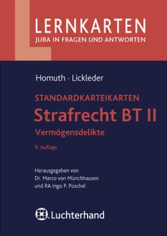Standkarteikarten Strafrecht BT II - Lickleder, Andreas