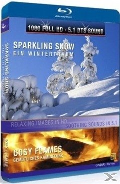 Cover Sparkling Snow / Cosy Flames (Winterlandschaften + Kaminfeuer)