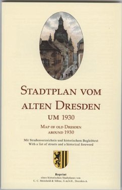 Stadtplan vom alten Dresden um 1930. Map of Old Dresden around 1930