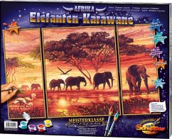 Schipper 609260455 - Elefanten Karawane, MNZ, Malen nach Zahlen 50 x 80 cm