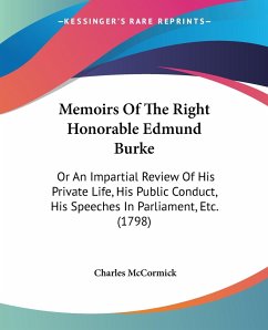 Memoirs Of The Right Honorable Edmund Burke - Mccormick, Charles