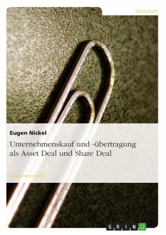 Unternehmenskauf und -übertragung als Asset Deal und Share Deal - Nickel, Eugen