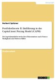 Portfoliotheorie II. Einführung in das Capital Asset Pricing Model (CAPM)