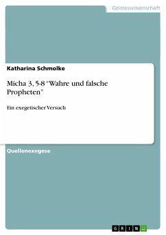 Micha 3, 5-8 ¿Wahre und falsche Propheten¿ - Schmolke, Katharina