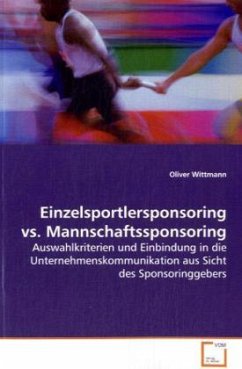 Einzelsportlersponsoring vs. Mannschaftssponsoring - Wittmann, Oliver