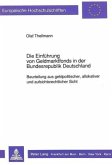 Die Einführung von Geldmarktfonds in der Bundesrepublik Deutschland