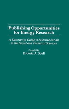 Publishing Opportunities for Energy Research - Scull, Roberta A.