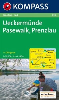 KOMPASS Wanderkarte 859 Ueckermünde - Pasewalk - Prenzlau 1:50.000