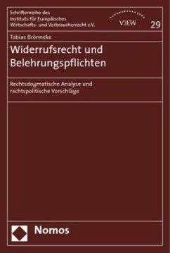 Widerrufsrecht und Belehrungspflichten - Brönneke, Tobias