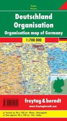 Freytag & Berndt Poster Deutschland, Organisation, ohne Metallstäbe. Organisation map of Germany
