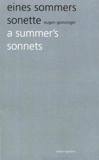 eines sommers sonette /a summer's sonnets - Gomringer, Eugen
