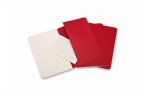 Moleskine Cahier Pocket Ruled Red Cover L. 3er Pack