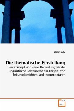 Die thematische Einstellung - Suhr, Stefan