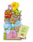 Alles Liebe!, Standfigur (Blumenstrauß) m. kleiner Geschenkbox