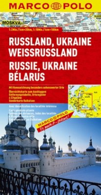Marco Polo Karte Russland, Ukraine, Weißrussland. Russie, Ukraine, Bélarus. Russia, Ukraine, Belarus