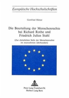 Cover Die Beurteilung der Menschenrechte bei Richard Rothe und Friedrich Julius Stahl